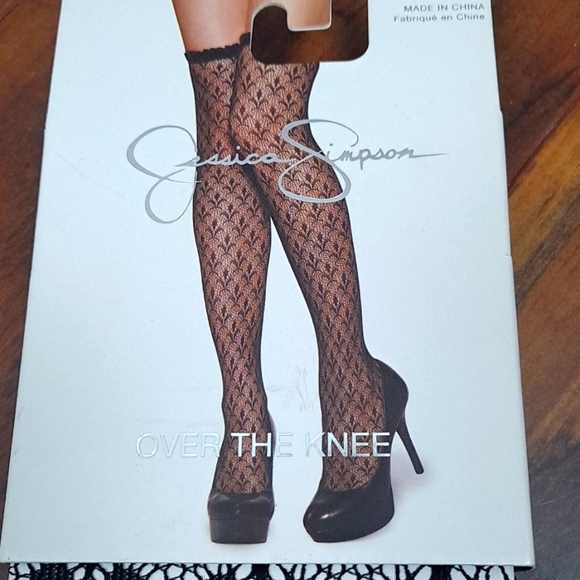 New Jessica Simpson Over the knee stockings sexy nylons hosiery black one size - Picture 2 of 3